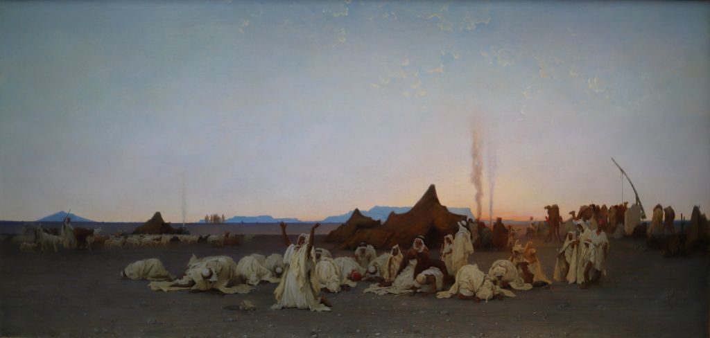 G. Guillaumet (1863) : 撒哈拉沙漠中的晚间祈祷