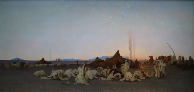 G. Guillaumet (1863) : 撒哈拉沙漠中的晚间祈祷