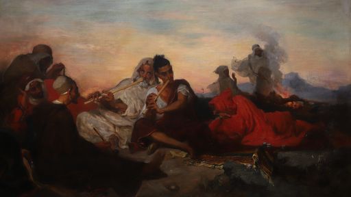 G. Guillaumet (1866) : 露营地里吹笛人