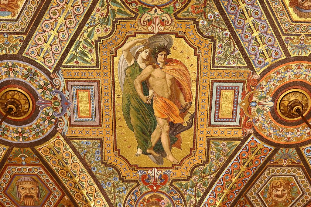 巴黎歌剧院 : 前厅走廊马赛克装饰