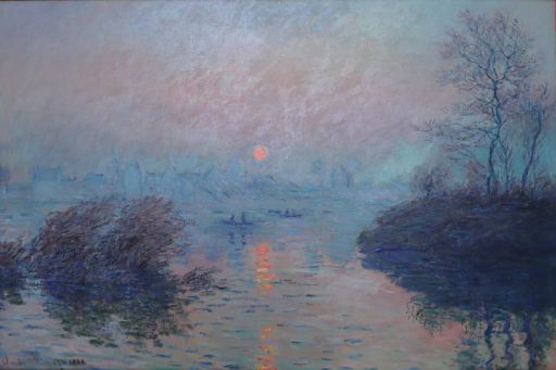 C. Monet (1880) : Le Soleil couchant sur la Seine en hiver